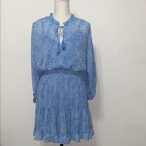 Lovestitch Blue and White Ruffled Tiered Sundress